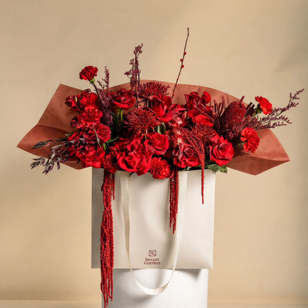 Crimson Grand Flower Bag