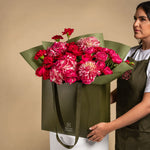 Load image into Gallery viewer, Raspberry Grand Flower Bag
